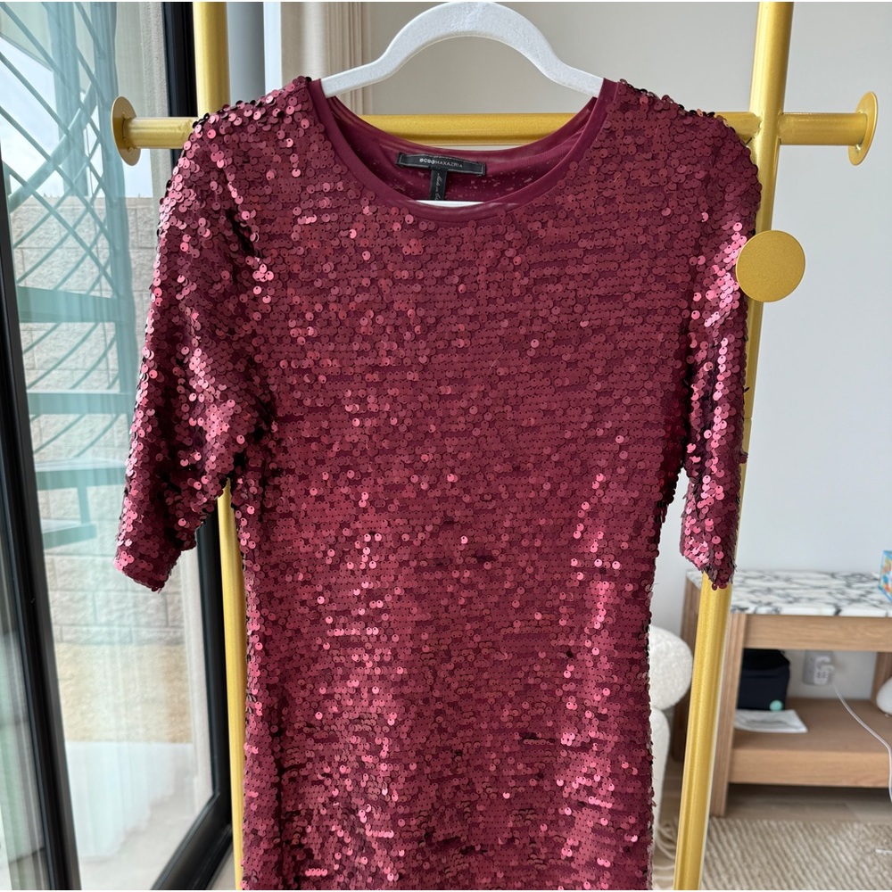 BCBGMAXAZRIA sequins midi dress